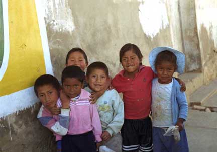 cute
kids in the town of Cliza, Bolivia
